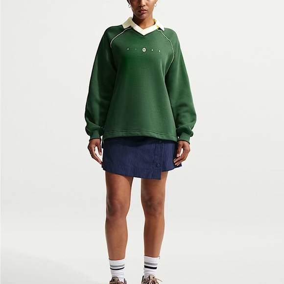 Nike Forest Green Pullover with White Collar - Picture 4 of 5
